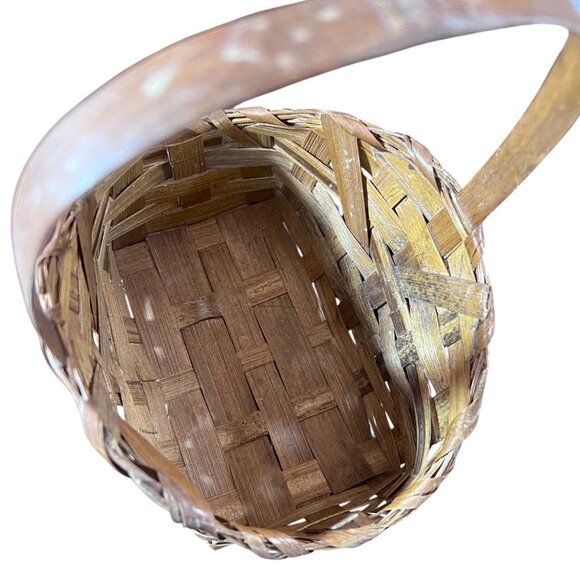 Vintage Small Woven Rectangular Basket With 3D Country Fruit Design - Picture 6 of 6